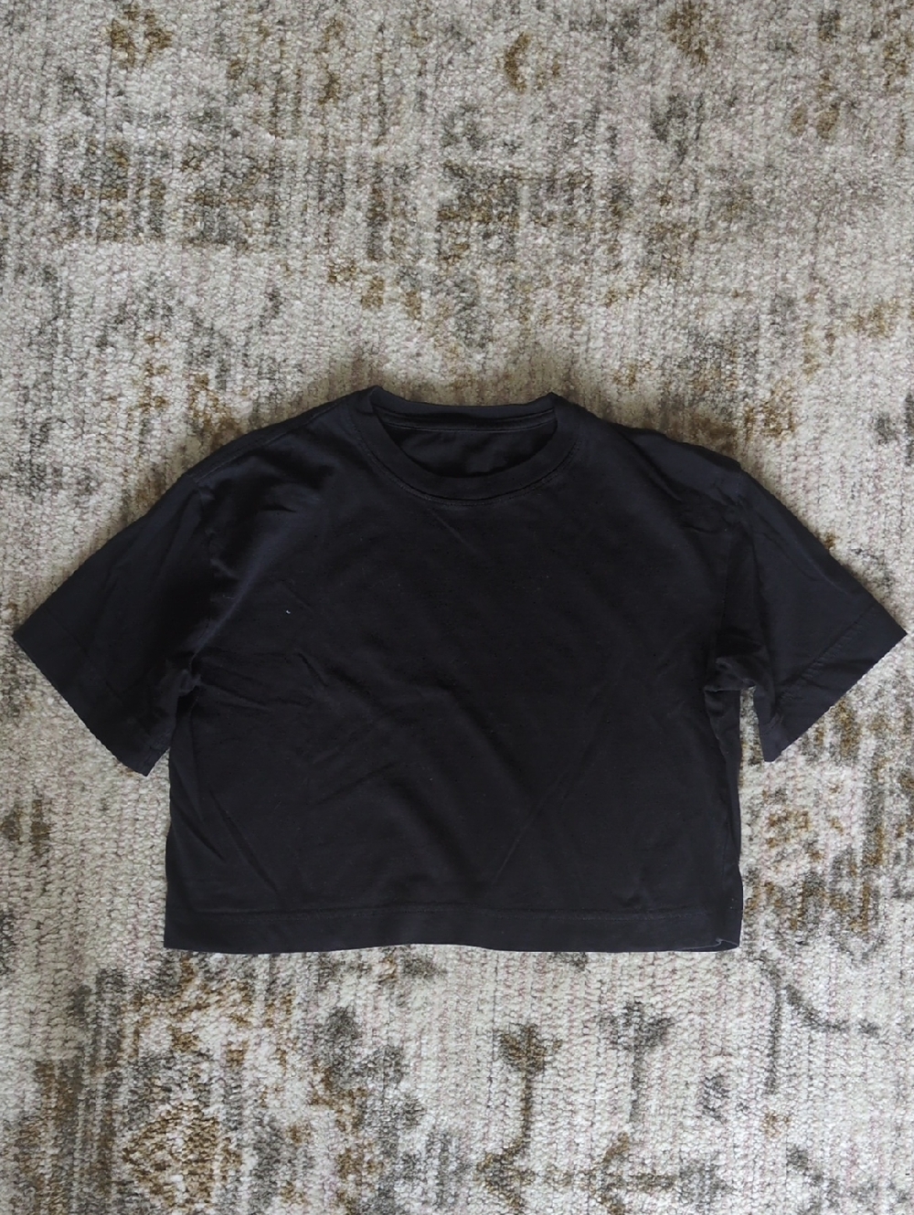 Everlane Organic Cotton Black Crop Crewneck Top - Women XS
